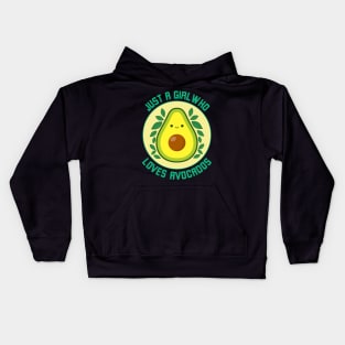 Just a girl who loves avocados, avocado humor Kids Hoodie